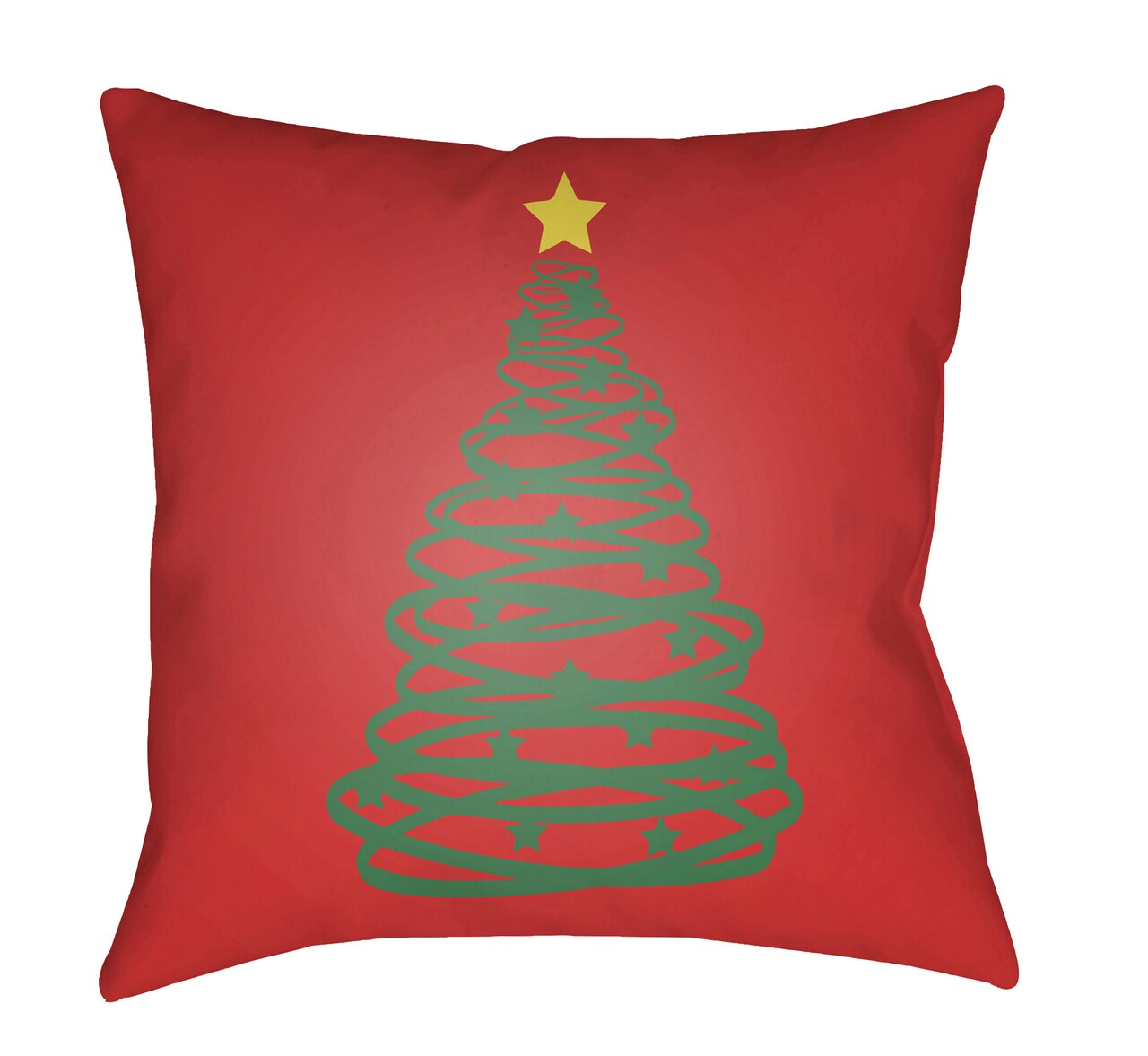 Tiwari Home 20" Apple Red and Green Christmas Tree Printed Square Throw Pillow Cover